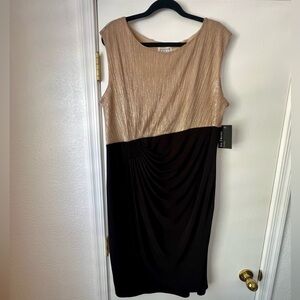 NWT Enfocus Studio Gold and Black Midi Dress